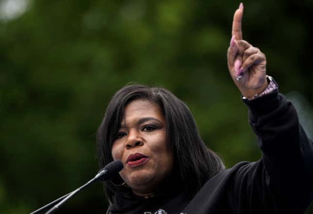 WASHINGTON, DC - JUNE 11: U.S. Rep. Cori Bush (D-MO) speaks during a March for Our Lives rally against gun violence on the National Mall June 11, 2022 in Washington, DC. 