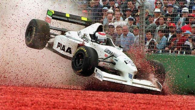 Jos Verstappen launches his Tyrrell-Ford at the 1997 Melbourne Grand Prix, the same year Sulaiman Al-Kehaimi courted the team.