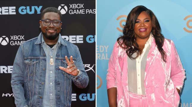 Lil Rel Howery, left; Nicole Byer