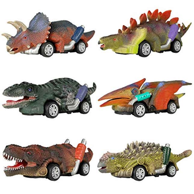 DINOBROS Dinosaur Toy Pull Back Cars, Now 50% Off