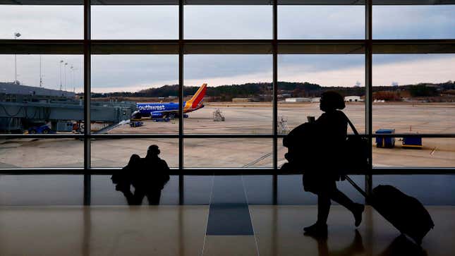 People at an airport in Alabama