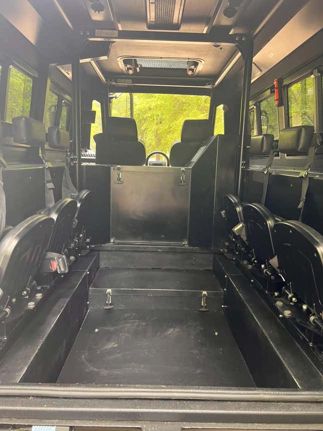 A photo of the rear seats in the Fat Truck