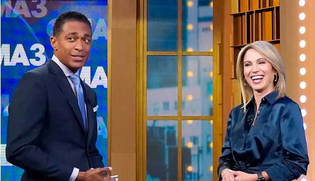 TJ Holmes, left; Amy Robach