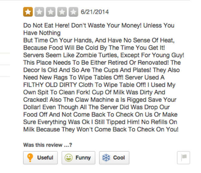 Image for article titled 'Got Stabbed Here': The Grimmest Yelp Reviews of 24-Hour Diners