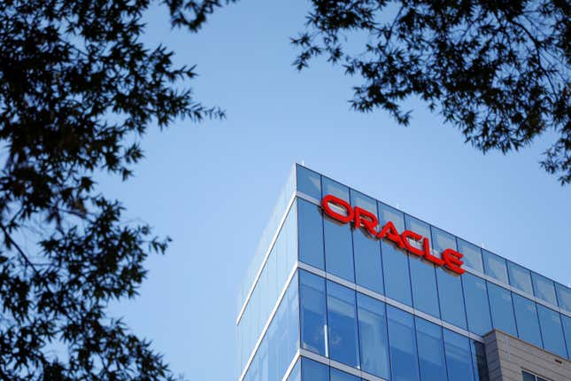 Oracle logo on building