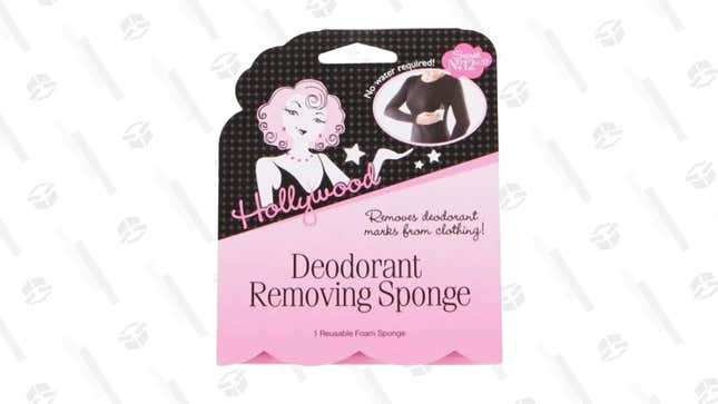 We’ve all had unfortunate looking deodorant streaks on our clothes, and Hollywood’s deodorant-removing foam sponge can make quick work of them.