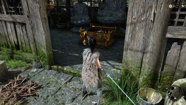 The protagonist of Wuchang stands before an open chest.