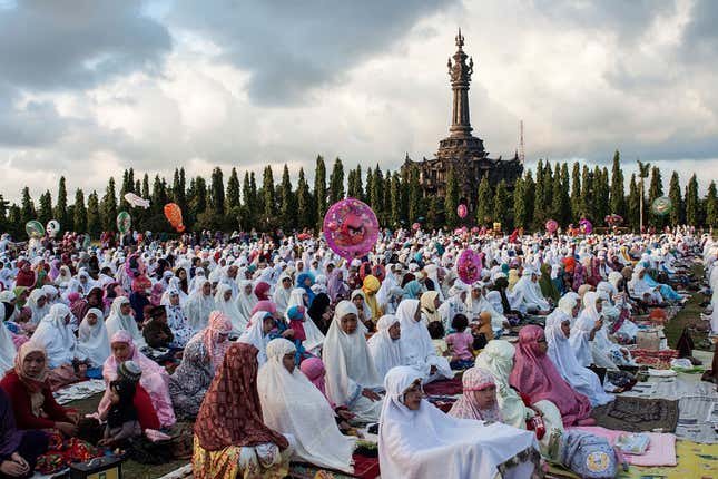 Watch out for the Angry Birds balloons that made it to Indonesia’s morning prayers.