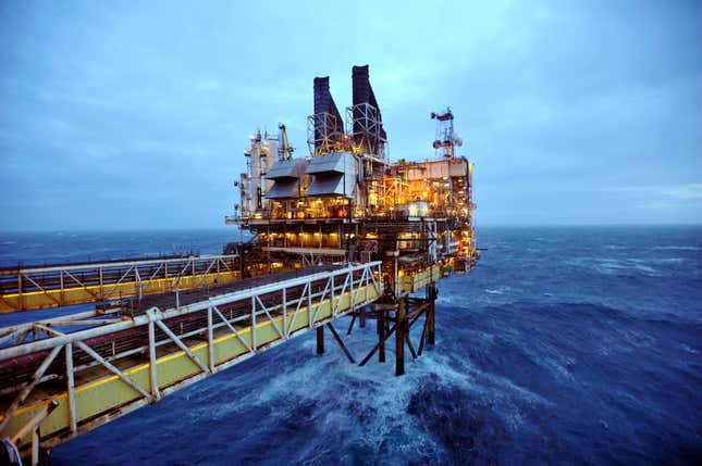 A North Sea oil platform, part of the UK’s vision for its energy future.