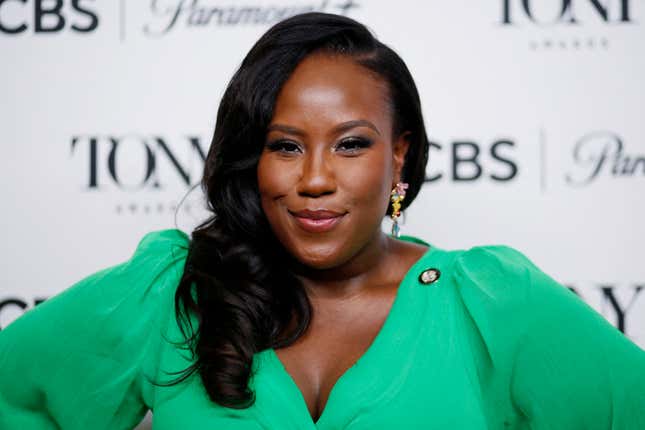 Crystal Lucas-Perry arrives at the 76th annual Tony Awards meet the nominees press day in New York City on May 4, 2023.