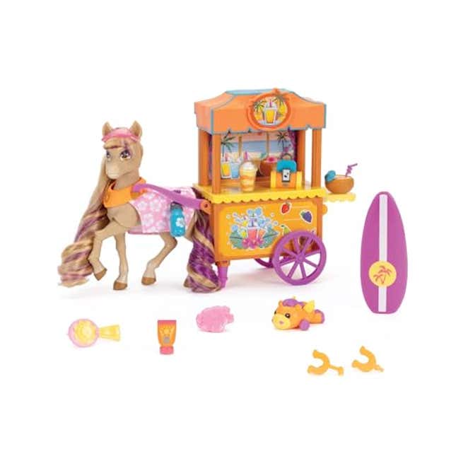 Image for article titled Wild Manes Horse Toys Bailey’s Surf & Snacks Cart Playset with Bailey Horse Doll Figure, Now 81% Off