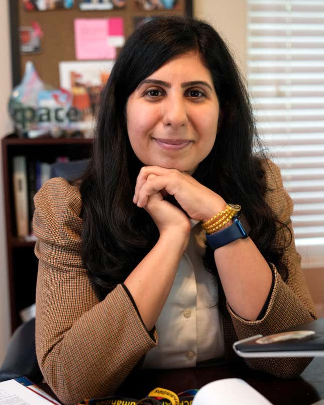 Florida state Rep. Anna Eskamani poses in her office Wednesday, March 27, 2024, in Orlando, Fla. For the first time in 27 years, the U.S. government is announcing changes to how it categorizes people by race and ethnicity. &quot;It feels good to be seen,&quot; said Eskamani, whose parents are from Iran. (AP Photo/John Raoux)