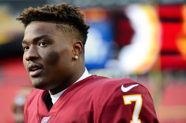 Image for article titled Twitter Cries Foul After Washington Benches Dwayne Haskins: &#39;Why Do Black QBs Seem to Get Much Shorter Leashes?&#39;