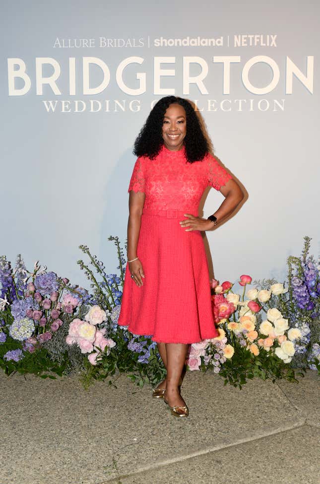 SAN MARINO, CALIFORNIA - DECEMBER 11: Shonda Rhimes attends the Allure Bridals Bridgerton Wedding Collection launch event at The Huntington Library, Art Collections, and Botanical Gardens on December 11, 2023 in San Marino, California. 