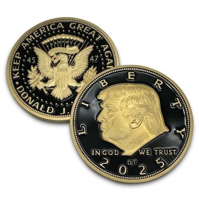 Image for article titled Aizics Mint Donald Trump Black & Gold Coin 2025 with Certificate of Authenticity, Now 41% Off