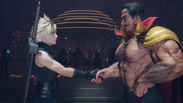 Cloud and Dio shaking hands