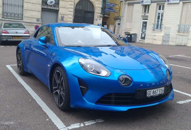 A blue Renault A110