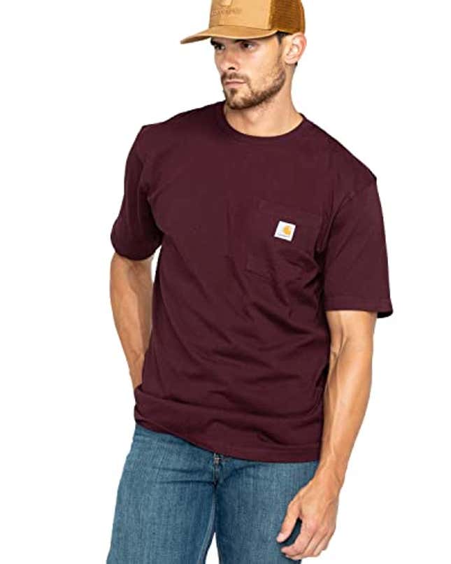 CarharttmensLoose Fit Heavyweight Short-Sleeve Pocket T-ShirtPort3X-Large Tall, Now 60% Off