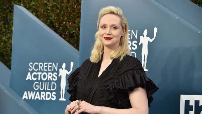 Gwendoline Christie poses in a lovely black dress at the 26th Annual Screen Actors Guild Awards.