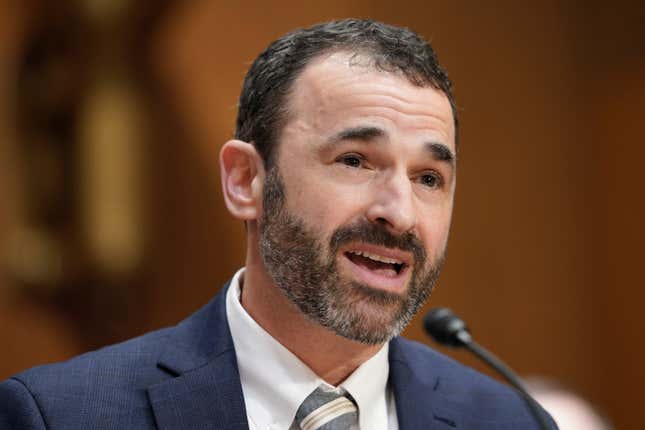 FILE - Daniel Werfel testifies before the Senate Finance Committee during his confirmation hearing to be the Internal Revenue Service Commissioner, Feb. 15, 2023, in Washington. The IRS announced Friday, Sept. 8, that it is launching a new effort to aggressively pursue 1,600 millionaires and 75 large business partnerships that owe hundreds of millions of dollars in past due taxes. (AP Photo/Mariam Zuhaib, File)