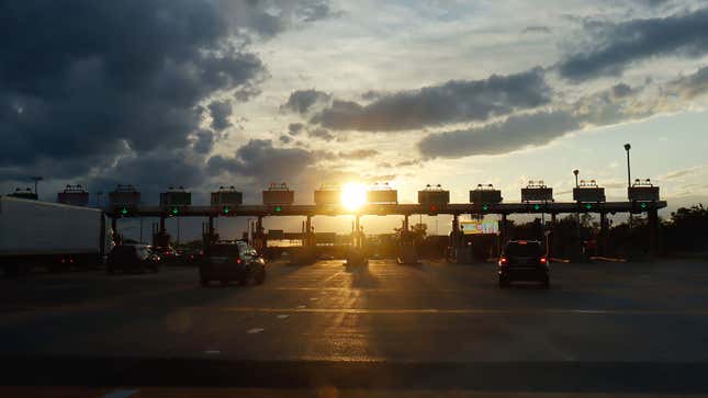 A photo of tolls on the New Jersey Turnpike. 