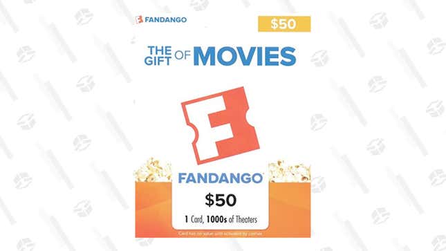 $50 Fandango Gift Card | $40 | Amazon | Promo code MOVIES