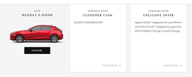 Image for article titled Mazda Is Offering a $1,500 Rebate to Trade Your Old Mazda 3 for a New One