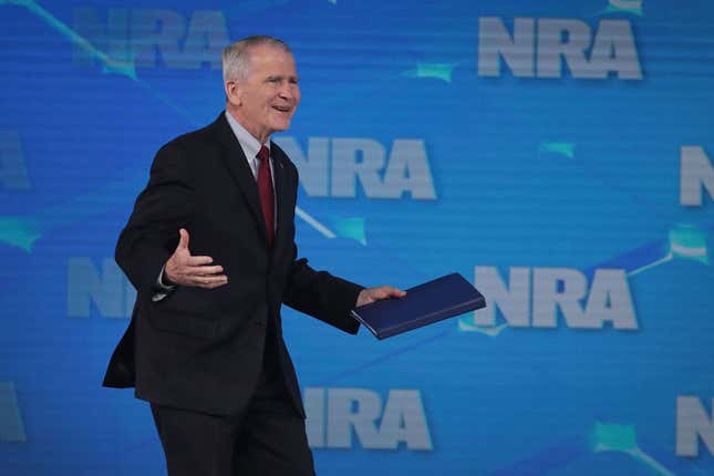 Image for article titled Oliver North Out As NRA President After Wayne LaPierre Exposes Alleged Threats