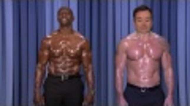 Terry Crews and Jimmy Fallon Nip Synced Shirtless to 'Ebony and Ivory'