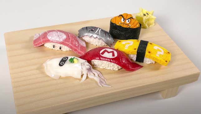 Image for article titled Delicious Looking (And Totally Fake) Super Mario Sushi