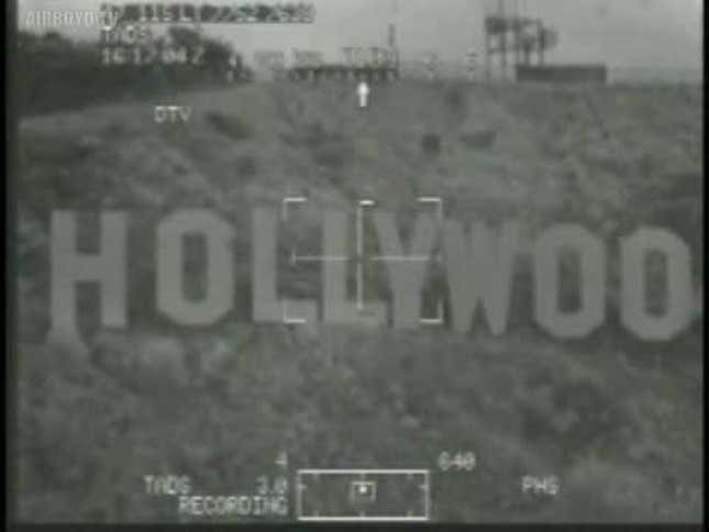 Watch This FLIR Imagery Of AH-64 Apaches Buzzing The Hollywood Sign