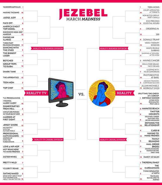 Image for article titled Jezebel's March Madness 2016: Reality TV vs. Reality