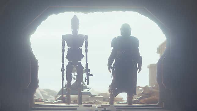 IG-11 and the Mandalorian in one of the coolest shots from the pilot of the show.