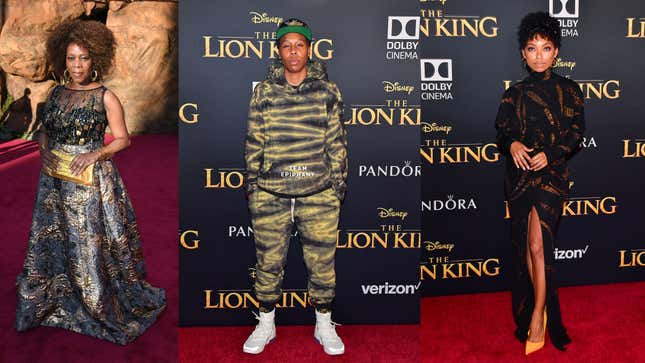 Image for article titled All the Animal Print, Metallics, Feathers and Beyoncé at The Lion King Premiere