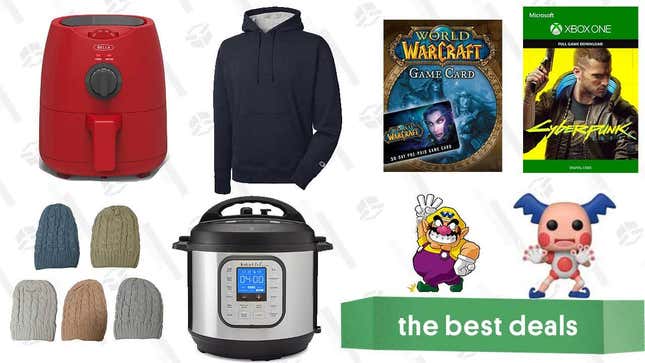 Image for article titled Friday&#39;s Best Deals: Cyberpunk 2077, Bella Air Fryer, Funko Pops, Champion Hoodies, World of Warcraft Game Card, Winter Hats, Instant Pot Duo Nova, and More