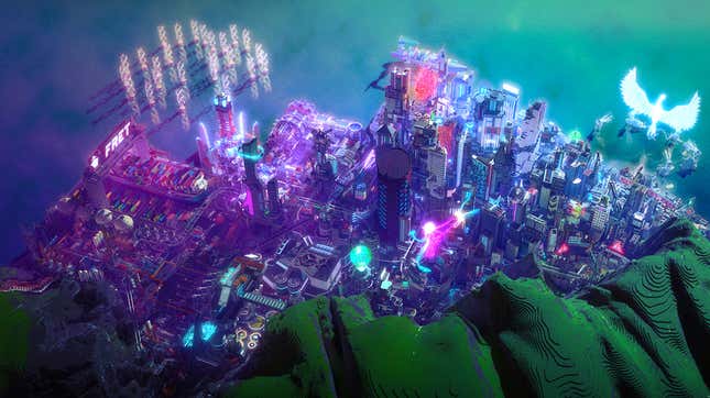 Image for article titled Minecraft Player Makes Futuristic Metropolis Inspired By Cyberpunk 2077