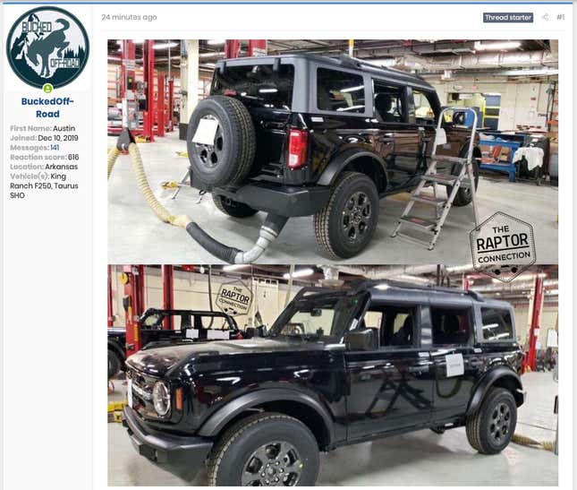 Image for article titled The 2021 Ford Bronco Has A Cool Roof Rack And More Details In Yet Another Leak
