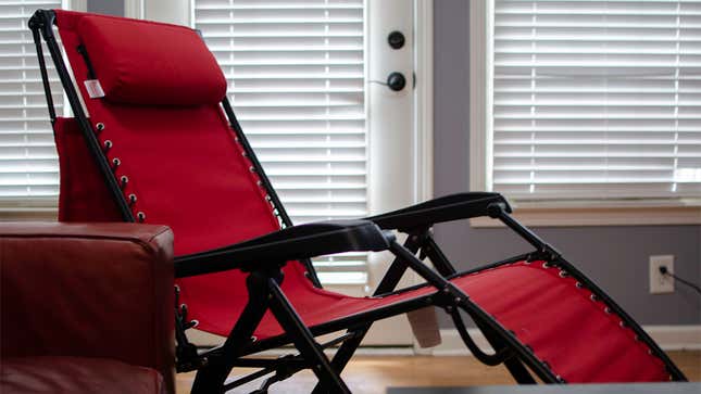 Image for article titled This Zero Gravity Patio Chair Is My New Indoor Recliner