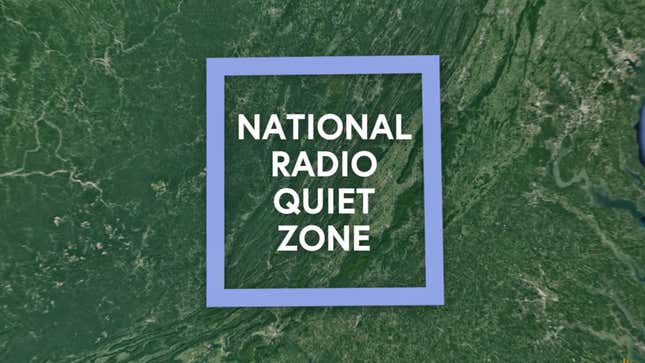 The National Radio Quiet Zone covers 13,000 square miles.