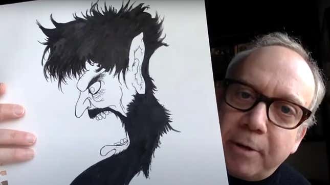 Paul Giamatti offers Stephen Colbert a graphic look at his quarantined imagination