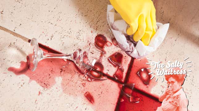Image for article titled Ask The Salty Waitress: Does the klutz who spilled red wine on my clothes owe me?