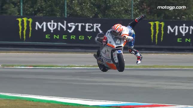 Image for article titled I Continue To Be Impressed By The Ragdoll Physics Of Motorcycle Racers