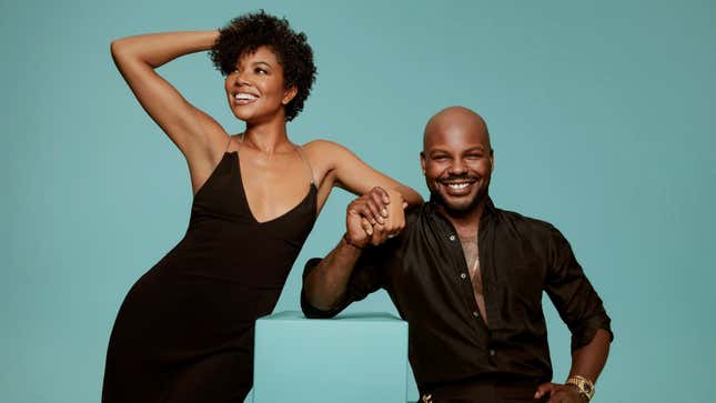 Gabrielle Union, left, and hairstylist Larry Sims.