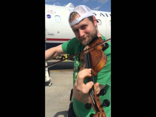 Disallowed Airplane Violin Leads To Funny Passive-Agressive Protest