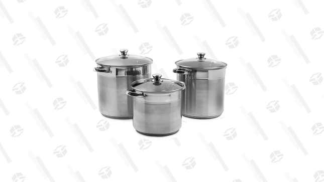 

Sedona 3-Pc. Stainless Steel Stock Pots | $60 | Macy’s | Use Code MEM DAY