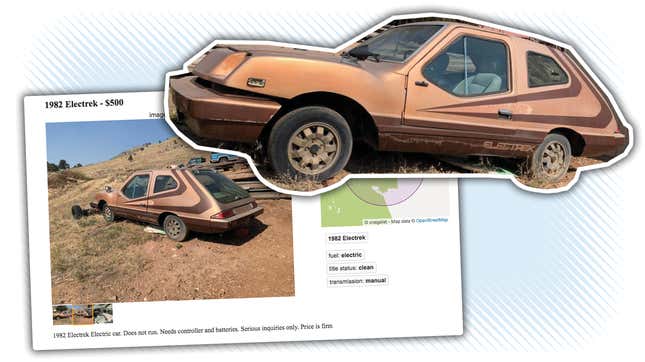 Image for article titled There&#39;s An Incredibly Bonkers Crap-Era EV For Sale On Craigslist That You Really Need To See