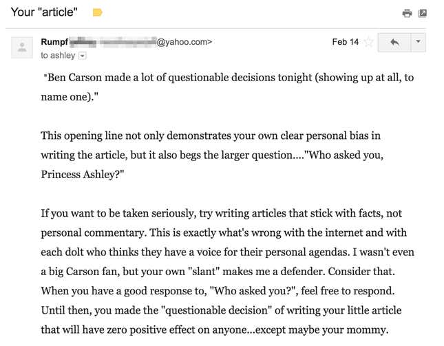 Image for article titled My Year In Gawker Hate Mail