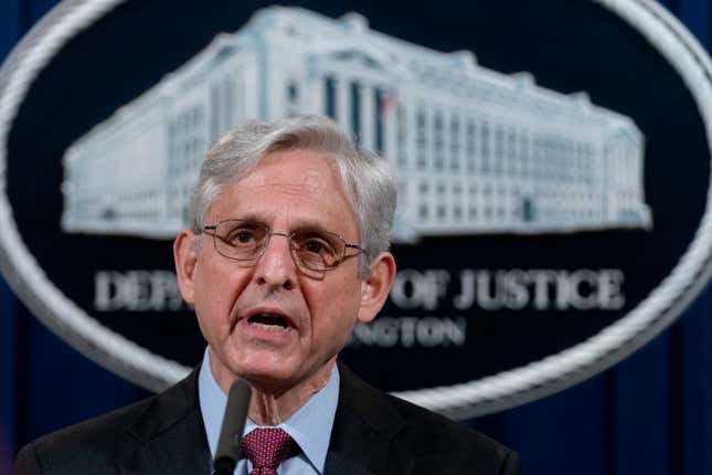 Attorney General Merrick Garland speaks about a jury’s verdict in the case against former Minneapolis Police Officer Derek Chauvin in the death of George Floyd, at the Department of Justice on April 21, 2021 in Washington, DC. 