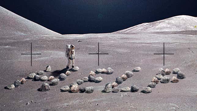 Image for article titled Real Buzz Aldrin Spends 50th Straight Year On Moon Trying To Signal Earth To Warn Of Imposter