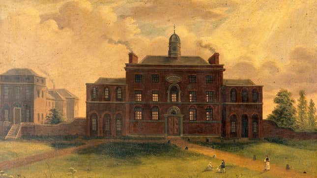 This is actually a painting of a smallpox hospital, but trust me, it looks similar. 